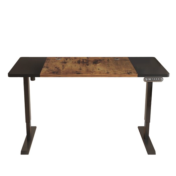 Homeroots 63" Adjustable Brown and Black Standing Desk 528671 - main