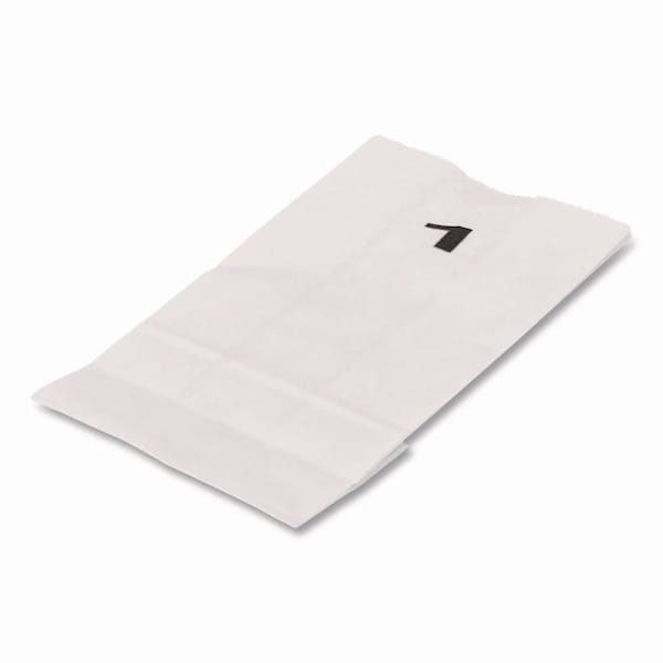 Ross & Wallace Paper Products Grocery Paper Bags, 1# Size, 30# Basis Weight, 3.5" x 2.25" x 6.63", White, 500PK 120301500PK/BL - main