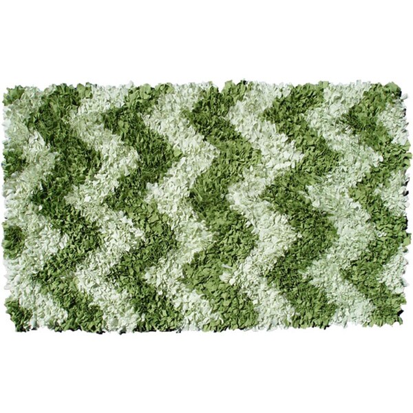 Manmade Shaggy Raggy Grn Chevron Rug MA931706 - main