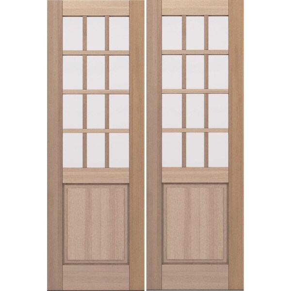 Doornmore G5012, 66.5" x 98" ( 2x32" Door) Left Hand, Mahogany SDL 12 Lite, 1/2 Lite Exterior Door G5012-SW-3296_2_LI - main