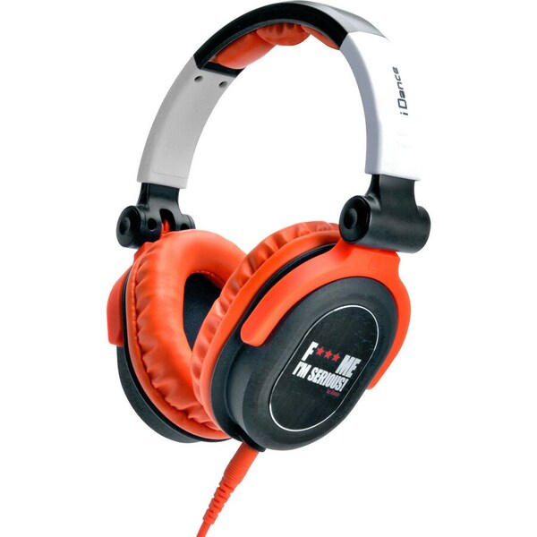 Idance Full-range headphones designed for DJs w/Swivel cup & neodymium magnet & removable cord ORANGE & WH FDJ200 - main