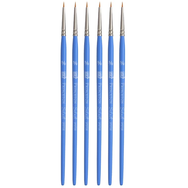 Princeton Select Artiste Spotter Brush, Synthetic Bristles, Short Handle Mixed Media Paintbrush, Size 5/0, 6PK P3750SP50 - main