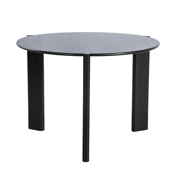 Homeroots 42" Black Solid Wood Three Leg Base Round Top Dining Table 712208 - main