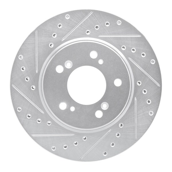 Dynamic Friction Co DFC Brake Rotor - Drilled and Slotted - Silver 631-58004L - main
