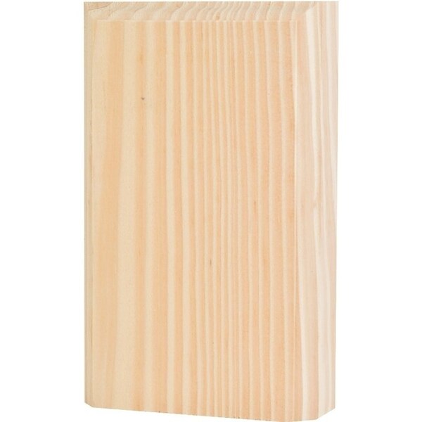 Waddell Trim Block Moulding, 6 in L, 3-3/4 in W, 1 in Thick, Oak Wood BTB35OAK - main