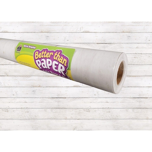 Teacher Created Resources Bulletin Board Roll - Bulletin Board, Poster, Student - 12 ft Height x 48in Width - White Shiplap 77498 - main
