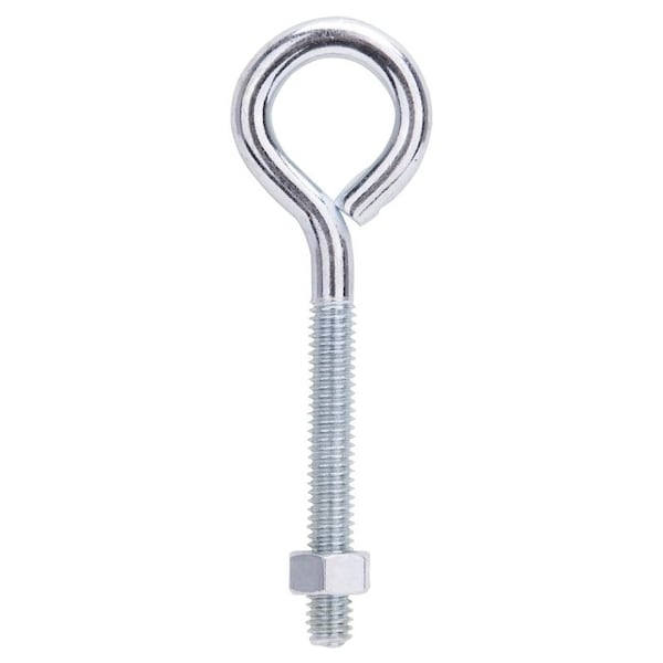Prosource Eye Bolt, 8 mm Thread, Machine Thread, 2-1/4 in L Thread, 1-1/4 in Dia Eye, 209 lb Working Load, Steel LR278 - main