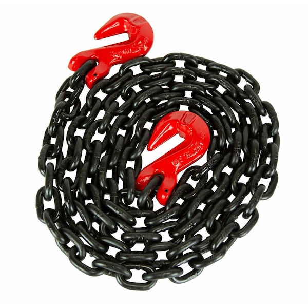 Mytee Products G80 Towing Binder Chain w/ Grab Hooks 3/8 in x 20 ft, 7100 lbs WLL CH3820-G80 - main