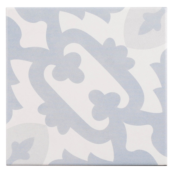Andova Tiles Istanelle Turiya Blue 8-in. Encaustic Matte Porcelain Wall & Floor Tile (8.17 Square Feet Per Box) ANDIST1125 - main