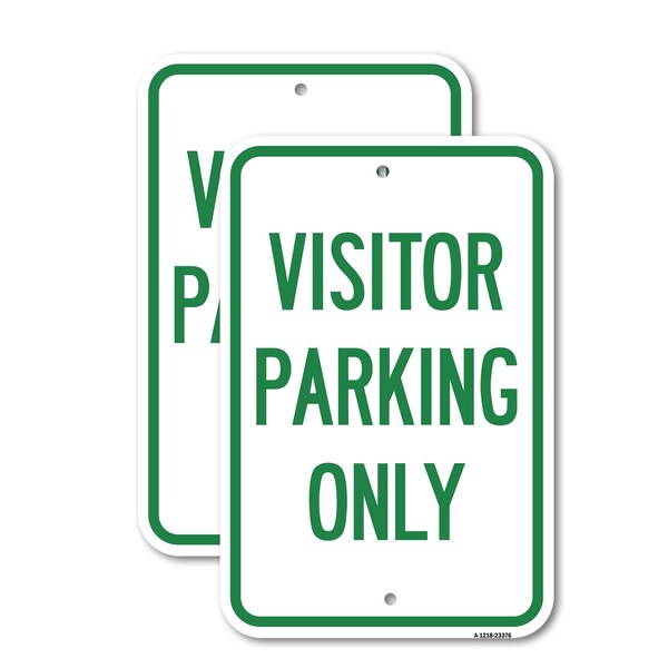 Signmission Parking Reserved Sign Visitor Parking Only, 12'' X 18'' 2 Signs, Heavy Gauge Aluminum, 2PK A-1218-2PACK-23376 - main