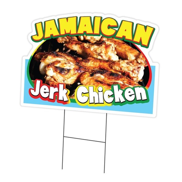Signmission Jamaican Jerk Chicken Die Cut Yard & Stake plastic window, 1216-Jamaican Jerk Chicken C-DC-1216-DS-Jamaican Jerk Chicken19 - main