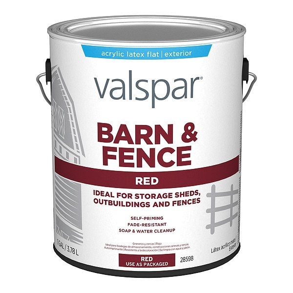 Valspar Exterior Paint, Metal, Steel, Wood, Red 009.0028598.007 - main
