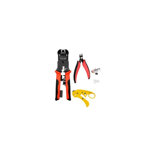 Cable Wholesale ProSeries Pass Through Cat6/6a STP Starter Kit, 1ea (S45-1750P, S45-C101, S45-801, S45-PSK6S - main