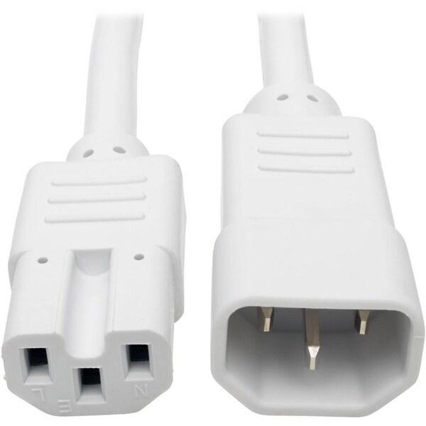 Eaton Tripp Lite Series Power Cord C14 to C15 - Heavy-Duty, 15A, 250V, 14 AWG, 6 ft. 1.83 m, White P018-006-AWH - main