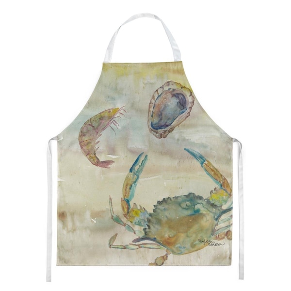 Carolines Treasures CrabShrimpOyster Yellow Sky Apron SC2026APRON - main