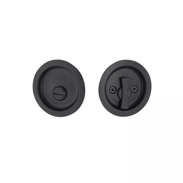 Emtek Pocket Door Locks Privacy Matte Black EETPDRND63MB - main