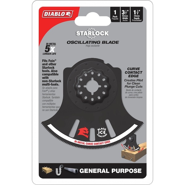 Diablo Starlock 3-1/2'' Bi-Metal Oscillating Blade for General Purpose Cuts DOS350RBGP - main
