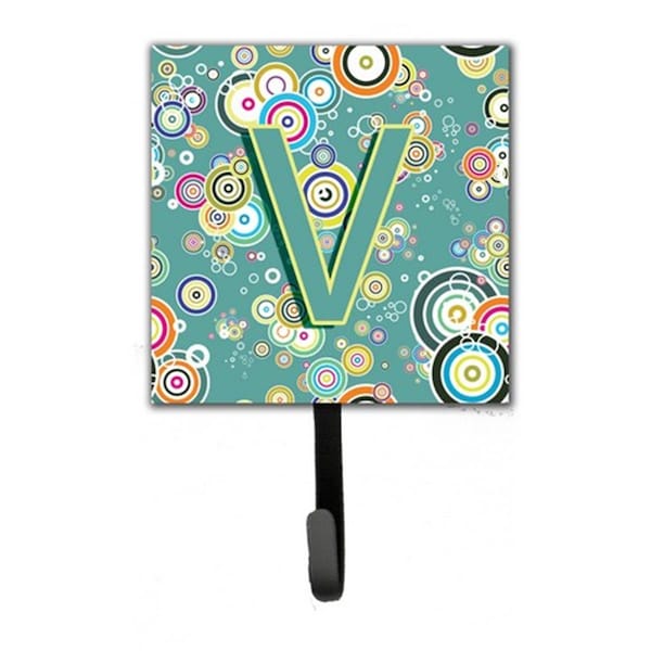 Carolines Treasures Letter V Circle Circle Teal Initial Alphabet Leash and Key Holder CJ2015-VSH4 - main