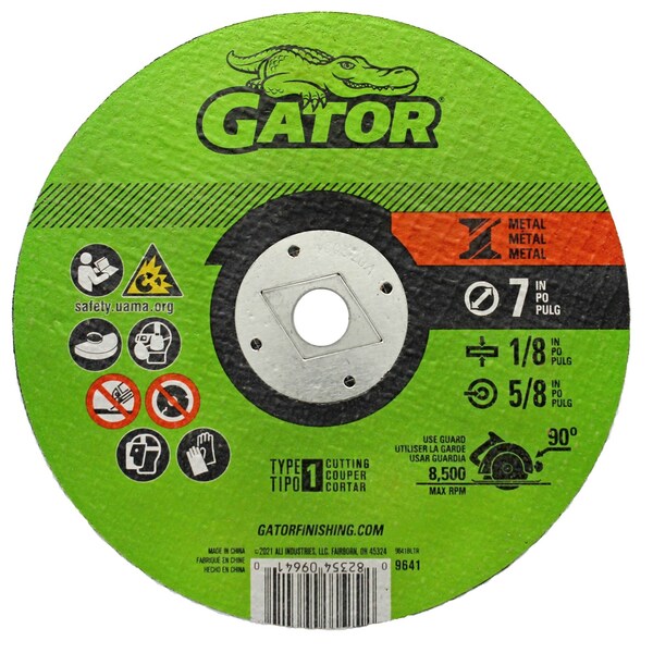 Gator Finishing 7 in. X 1/8 in. X 5/8 in. Metal Cut-Off Wheel, Type 1 9641 - main