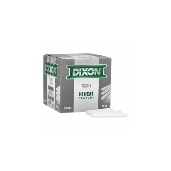 Dixon Ticonderoga Metal Marking Crayons, 4 1/2 in Long x 7/16 in Dia, White, 72PK 464-63300 - main
