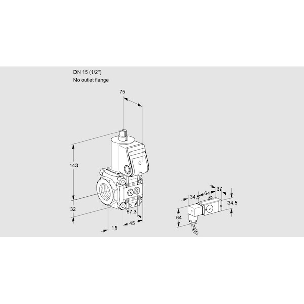 Honeywell Kromschroder Solenoid Valve for Gas/Air, 500 mbar, IP65, EN 161 KS88025748 - main