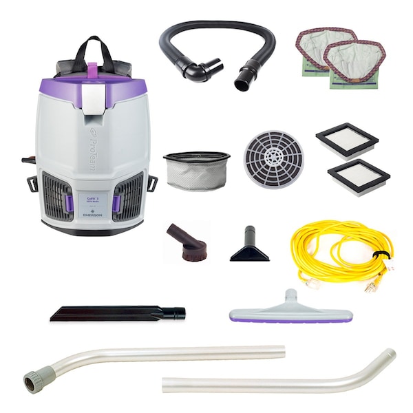 Proteam GoFit 3, 3 qt. Backpack Vacuum w/ Xover Multi-Surface Two-Piece Wand Tool Kit 107714 - main