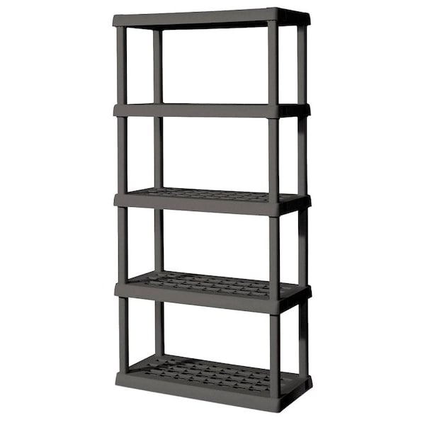 Sterilite Sterilite 01553V01 Shelving Unit, 5-Shelf, Plastic, Gray 01553V01 - main