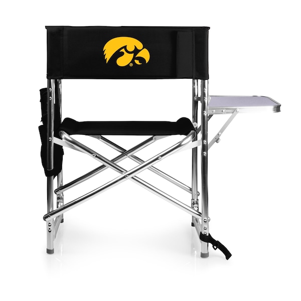 Picnic Time Family Of Brands NCAA Iowa Hawkeyes Sports Chair with Side Table - Beach Chair 809-00-179-224-0 - main