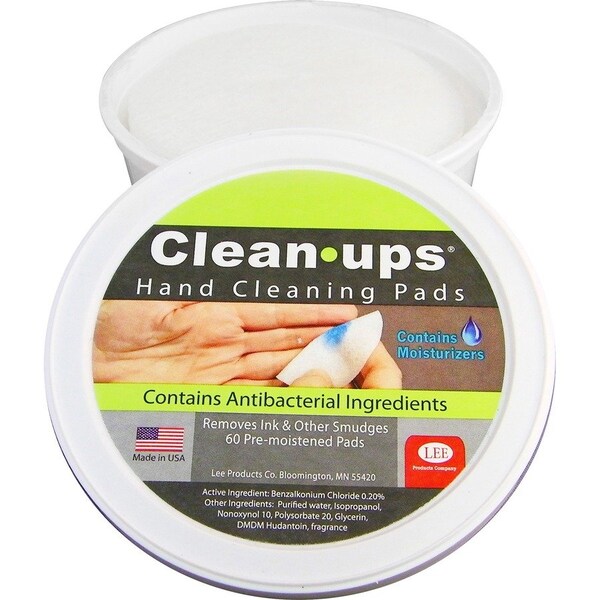 Lee Products Co LEE, Clean-Ups Hand Cleaning Pads, Cloth, 3in Dia, 60/tub 10145 - main