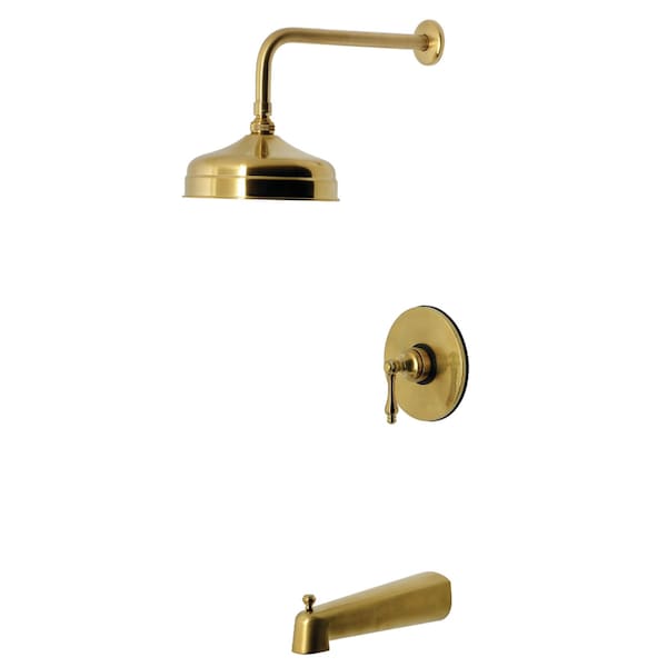 Kingston Brass Single-Handle Pressure Balanced Tub and Shower Faucet, Brushed Brass KB6337AL - main