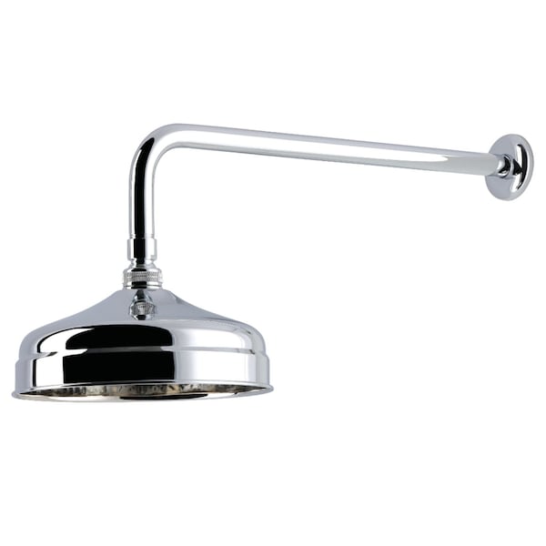 Kingston Brass 8" Round Raindrop Brass Shower Head with 17" Shower Arm, Polished Chrome K124K11 - main