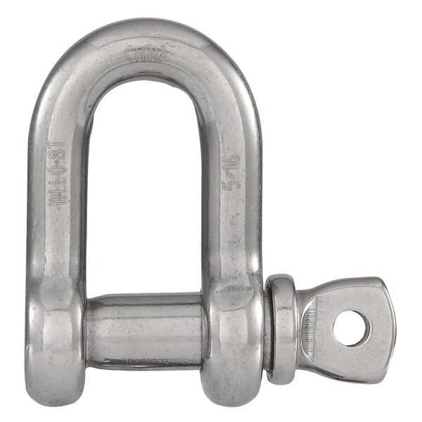 National Hardware DShackle, 516 in, 1700 lb Working Load, 316 Grade, Stainless Steel, Smooth N100-355 - main