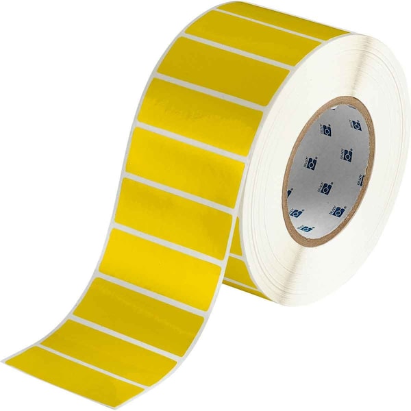 Brady Weather Resistant Polyester Outdoor Labels 1 in H x 3 in W Yellow 3000/RL THT-18-8591-3-YL - main