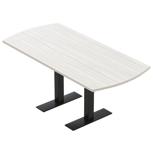 Skutchi Designs 6 Person Conference Table With Power Unit | 6' Arc Rectangle Table | Harmony Series HAR-AREC-36X72-T.BK-WA7976-NA - main
