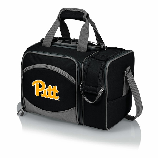 Picnic Time Family Of Brands NCAA Pittsburgh Panthers Malibu Cooler Picnic BasketBlack with Gray Accents 508-23-175-504-0 - main