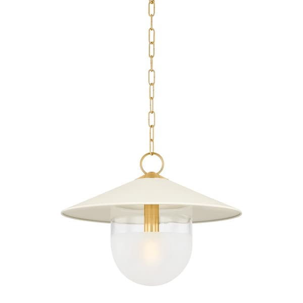 Mitzi Ressi 1 Light Pendant 20 In. Aged Brass/Soft Cream H926701S-AGB/SCR - main