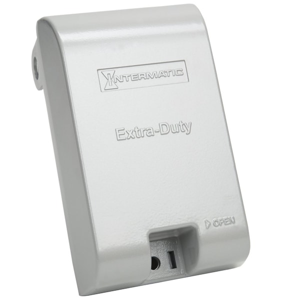 Intermatic Extra-Duty Die-Cast In-Use Weatherproof Cover, Single-Gang, Vrt, 3.125 in Gray WP1010MXD - main
