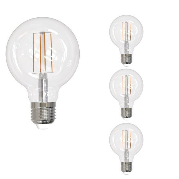 Bulbrite LED Filament 5W, Dimmable G25, Clear Glass, E26 Base, 3000K, 800 Lm, 4PK 862877 - main