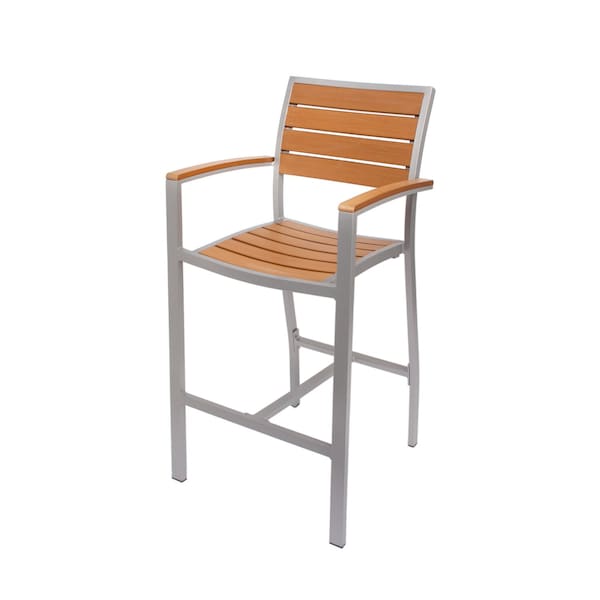 Bfm Seating Largo 30in Teak Patio Bar Stool PH101BTKSV - main