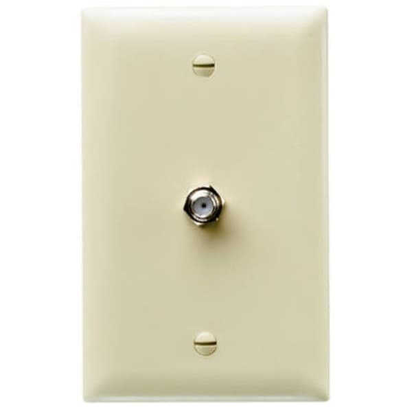 Legrand TradeMaster TP Wallplate, 3/4 in L, 4 in W, 1 -Gang, 1 -Port, Thermoplastic, Ivory TPCATVICC12 - main