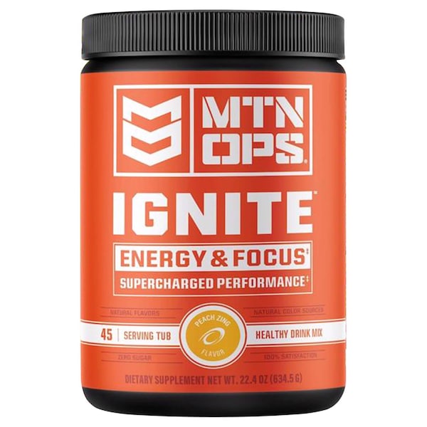 Mtn Ops Ignite Peach Zing Energy Drink Mix 22.4 oz 1104310145 - main