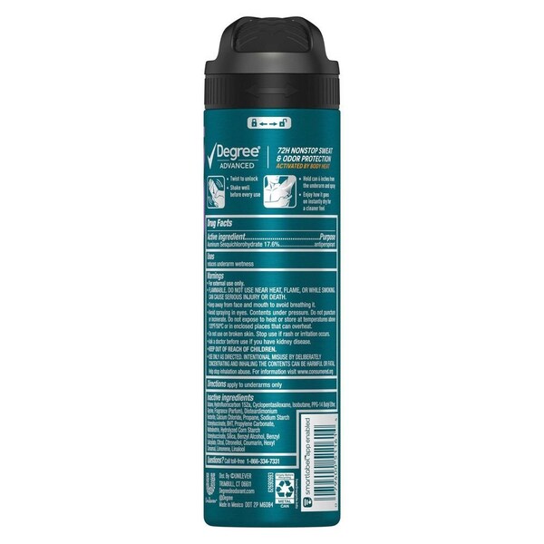 Degree Men Advanced Deep Cedar and Lavender Antiperspirant Deodorant Dry Spray, 3.8 Ounce, 12PK 62712071 - main