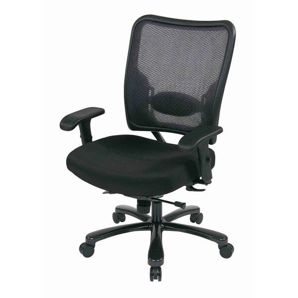 Space Seating 75 Series Big & Tall Double AirGrid Back and Fabric Seat Chair, Black/Black 75-7A773-231 - main