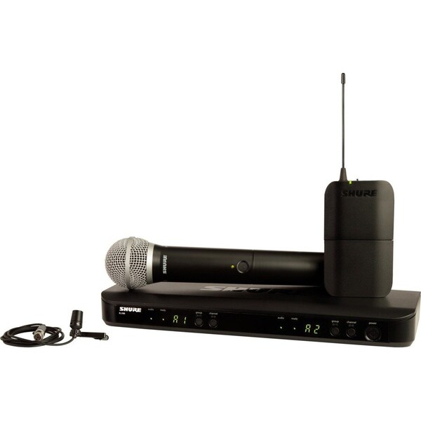 Shure BLX COMBO WIRELESS SYSTEM, INCLUDES PG58 HANDHELD TRANSMITTER (DYNAMIC, CARDIOID BLX1288/CVL-H9 - main