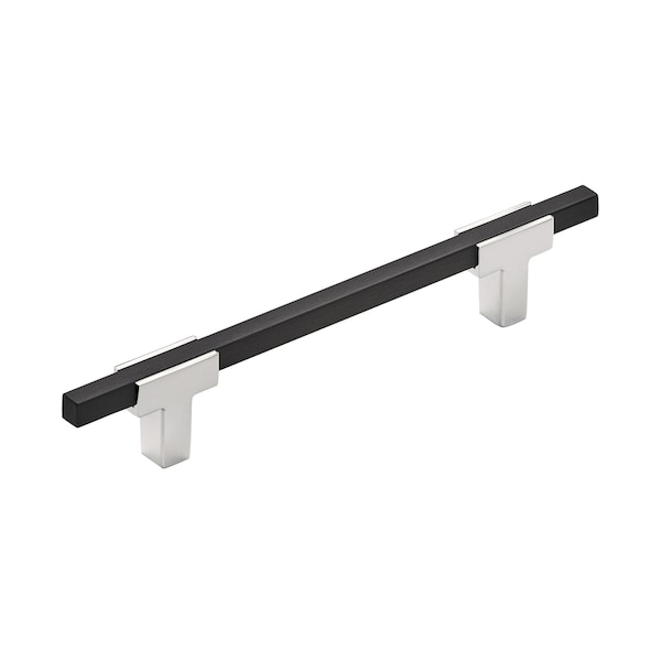 Amerock Urbanite 5-1/16 in 128 mm Center-to-Center Polished Chrome/Brushed Matte Black Cabinet Pull BP77812826BMB - main