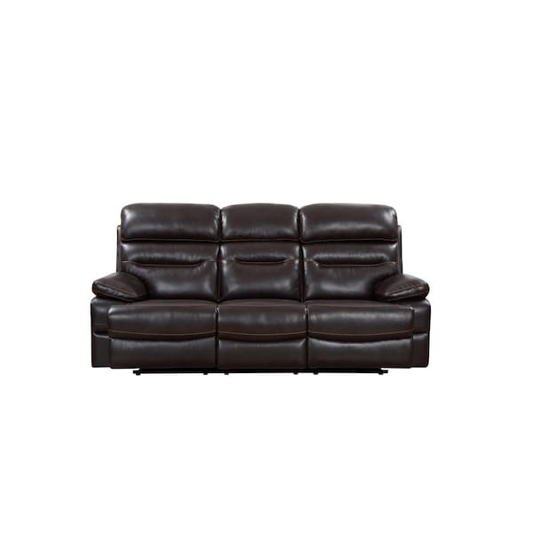 Homeroots 89" Brown Faux Leather Sofa With Black Legs 366321 - main