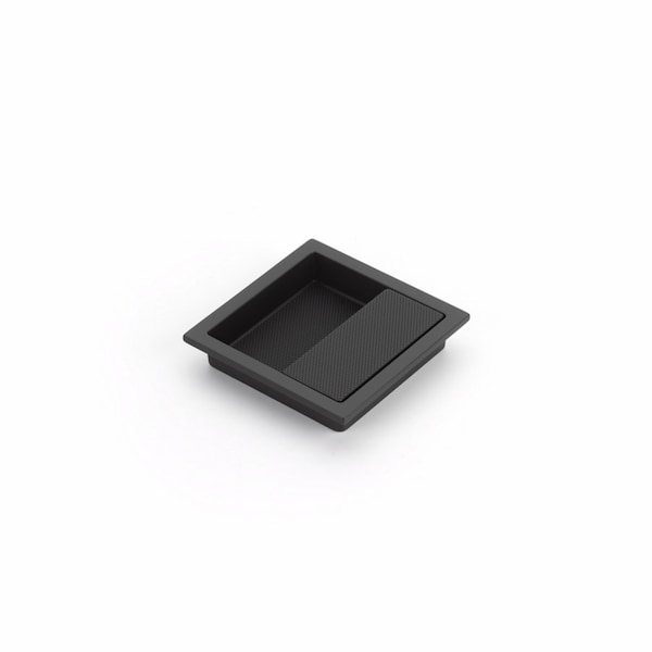 Schaub 3-7/8in x 3-7/8in Modo Offset Recessed Pull Matte Black Finish 1208-MB - main