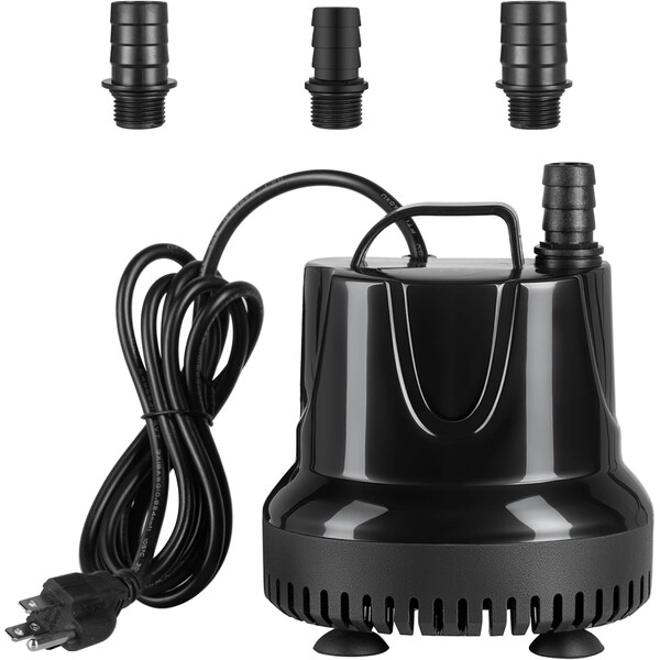 Simple Deluxe HealSmart 800GPH Ultra Quiet Submersible Pump, Bottom Intake Design, 9.8ft High Lift, 60W Fountain LGPUMP800GBOTM - main