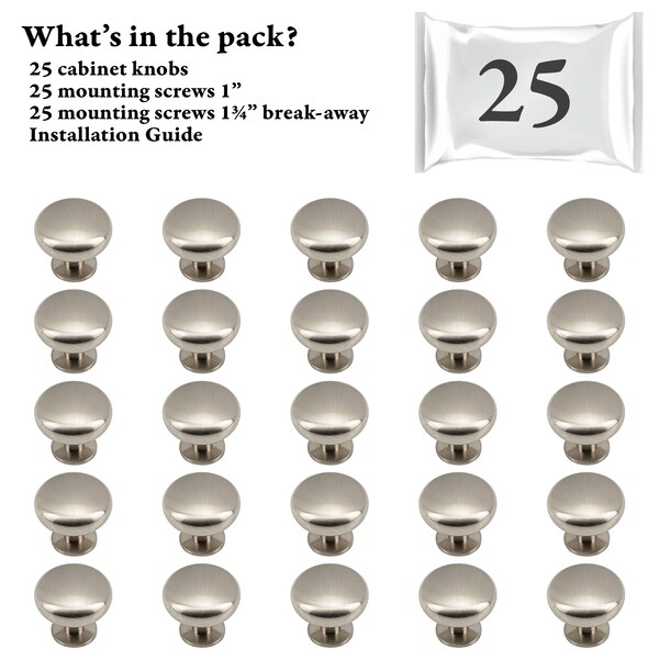 Designperfect 1 3/16 Diameter Mushroom Knob, 25PK DPA25R53KSNB - main