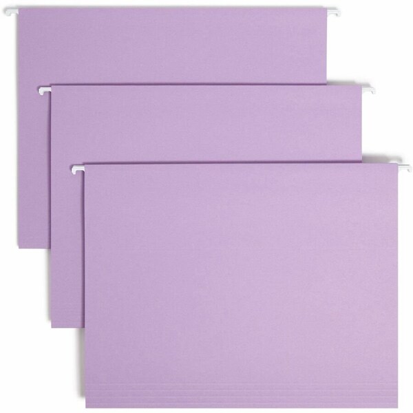 Smead COLORED HANGING FILE FOLDERS, LETTER SIZE, 1/5-CUT TAB, LAVENDER, 25PK 64064 - main